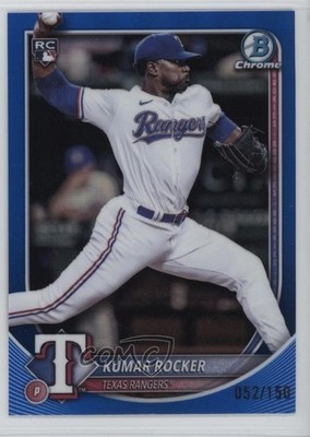 2025 Bowman Chrome Blue Refractor /150 Kumar Rocker #98 Rookie RC gh4