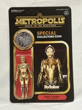 SDCC 2019 SUPER7 EXCLUSIVE Metropolis MARIA ROBOT 3.75" Gold Chrome ReAction MOC
