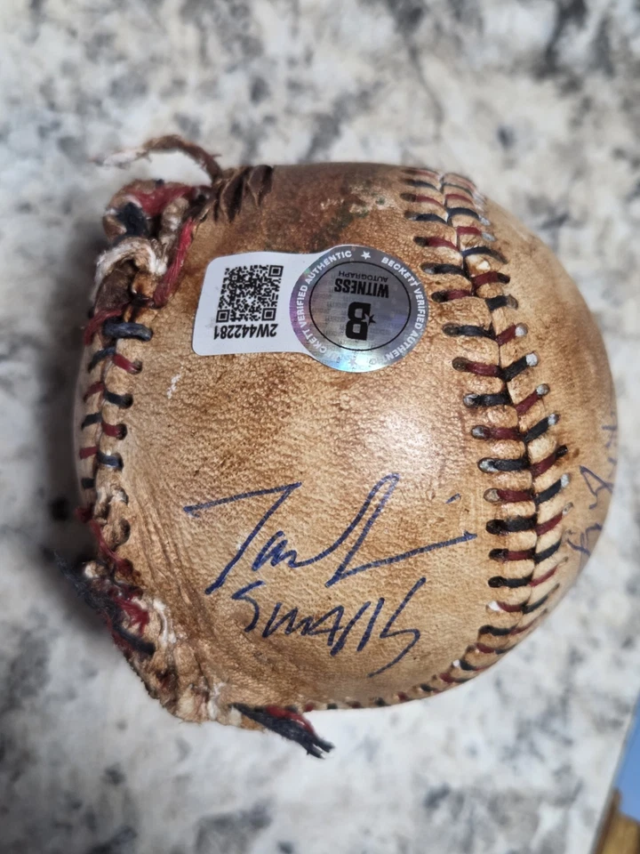 The Sandlot Cast (8) Firmado Babe Ruth Réplica Firmado Béisbol Renna Guiry BAS Foto 2 de 4