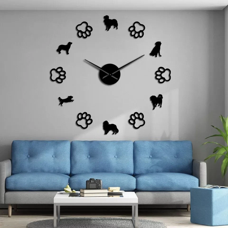 Decorative wall art dog breeds small caging DIY dog paws wall watch wall decor - Image 3 of 4