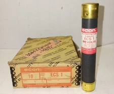 10) NEW ECS-1 ECON ALL PURPOSE 1 AMP FUSE 600 VAC CLASS K-5  LOT OF 10