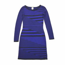 Julia Jordan Striped Sweater Dress Size Small Womens Bright Blue Black Knit S