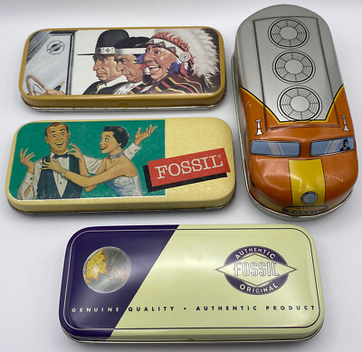 4 VINTAGE FOSSIL WATCH TIN BOXES - Excellent | eBay 4 VINTAGE FOSSIL WATCH TIN BOXES - Excellent | eBay