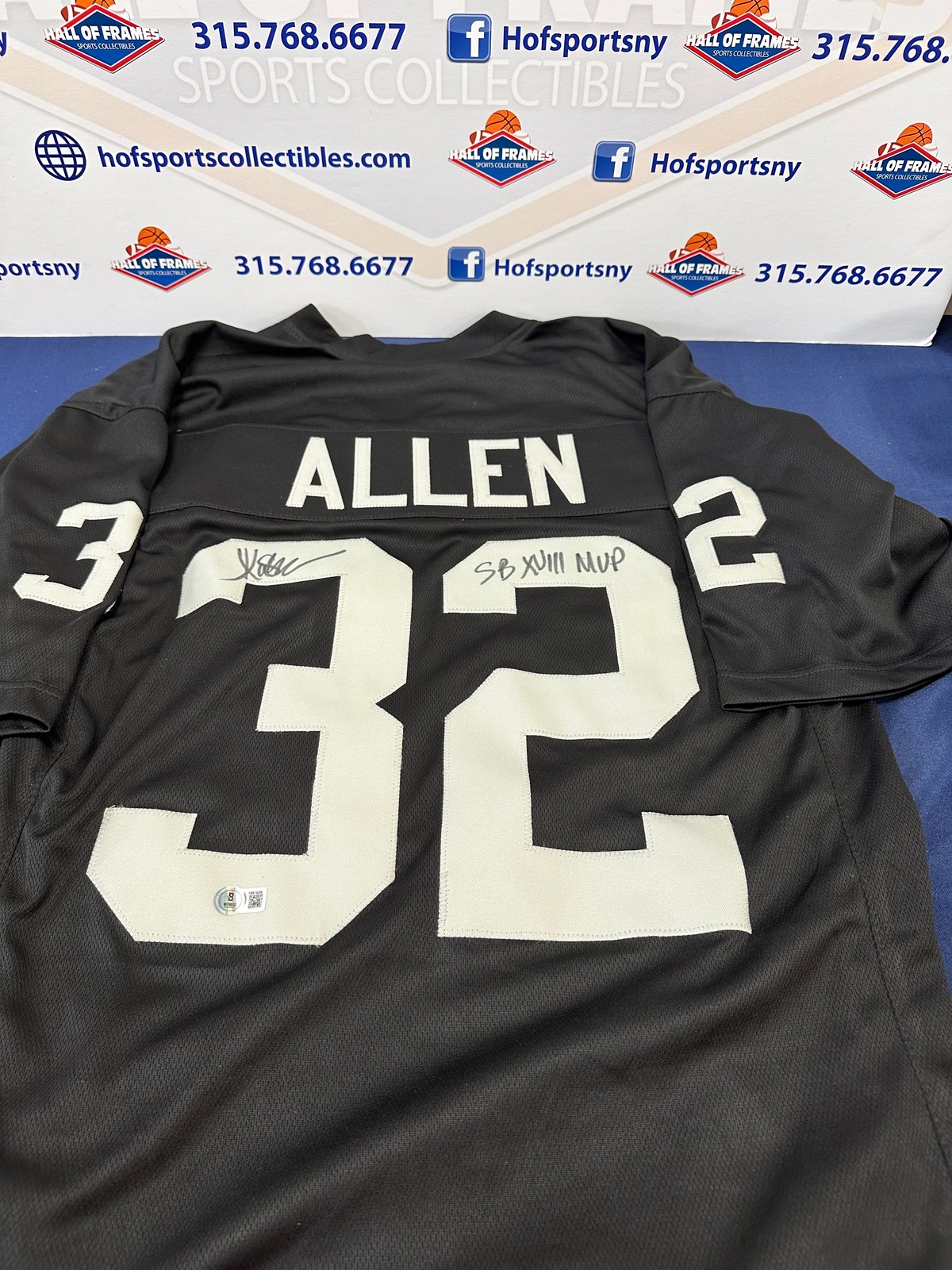 MARCUS ALLEN OAKLAND RAIDERS SIGNED CUSTOM JERSEY! INSCRP. SB XVIII MVP! BAS AUT 