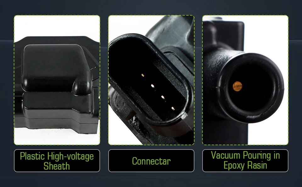 8X Ignition Coil & Iridium Spark Plugs & Wires For Cadillac Chevrolet 6.2L UF413 Foto 4 de 4