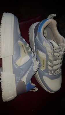 Womens Buffalo Vegan RSE V2 Low top Lace Up Trainers Shoes Blue Uk