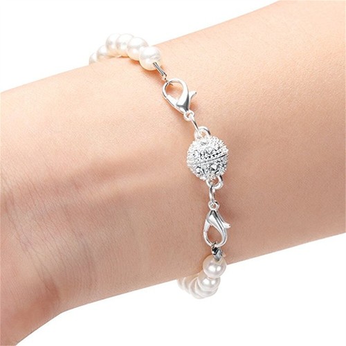 2Set Ball Clasp Rhinestone Magnetic Necklace Bracelets Jewelry Making Buckle - Picture 10 of 11