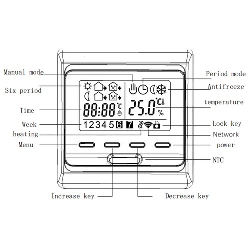 3A / 16A LCD Digital WIFI Thermostat Raumthermostat FußBodenheizung Weiß - Bild 8 von 22