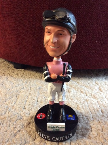 Steve Cauthen Bobblehead Horse Jockey 1978 Triple Crown Kentucky Derby Turfway - Picture 2 of 7
