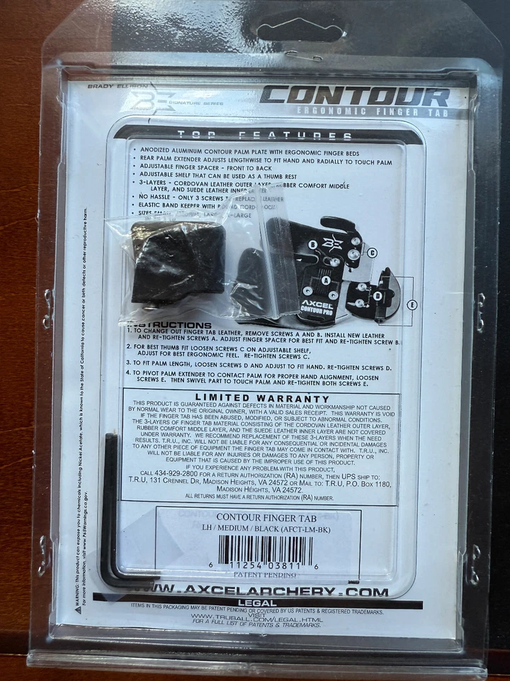 Axcel Contour Pro Brady Ellison Series Finger Tab LH M Archery - Image 2 of 2
