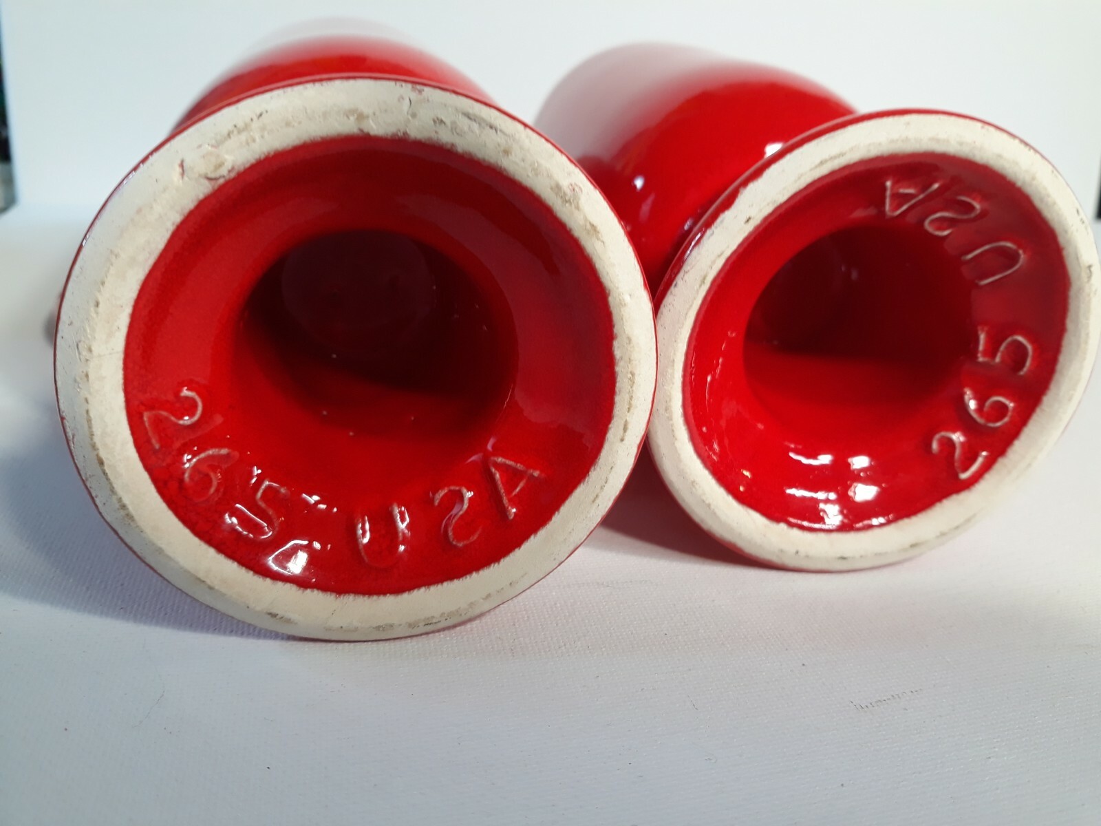 Vintage McCoy Pottery Footed Pedestal Mugs Red Glaze USA 265 eBay