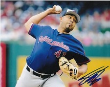 JUNIOR GUERRA   MILWAUKEE BREWERS   ACTION SIGNED 8x10