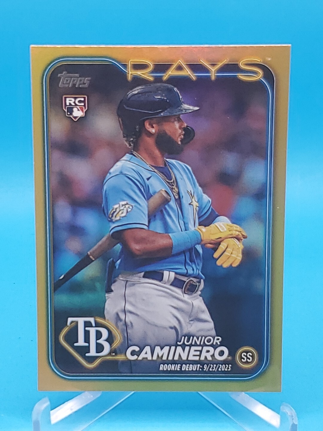 Junior Caminero 2024 Topps Update RC# US223 Rookie Debut - Gold Foil - Rays
