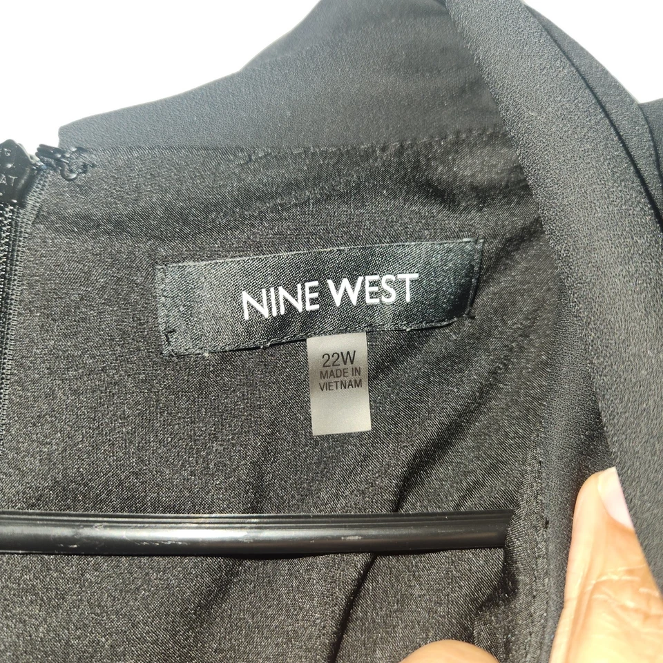 Vestido Vaina Mujer NINE WEST Bloque de Color Gris Negro Sin Mangas Talla 22W Foto 3 de 4
