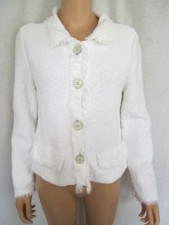 Willow Womens Jacket Small White W/ Fringe 100% Cotton