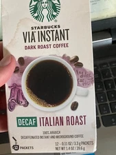 -- Starbucks Via Instant Decaf Italian Roast   Coffee 5 boxes exp  Dec 25th 2025
