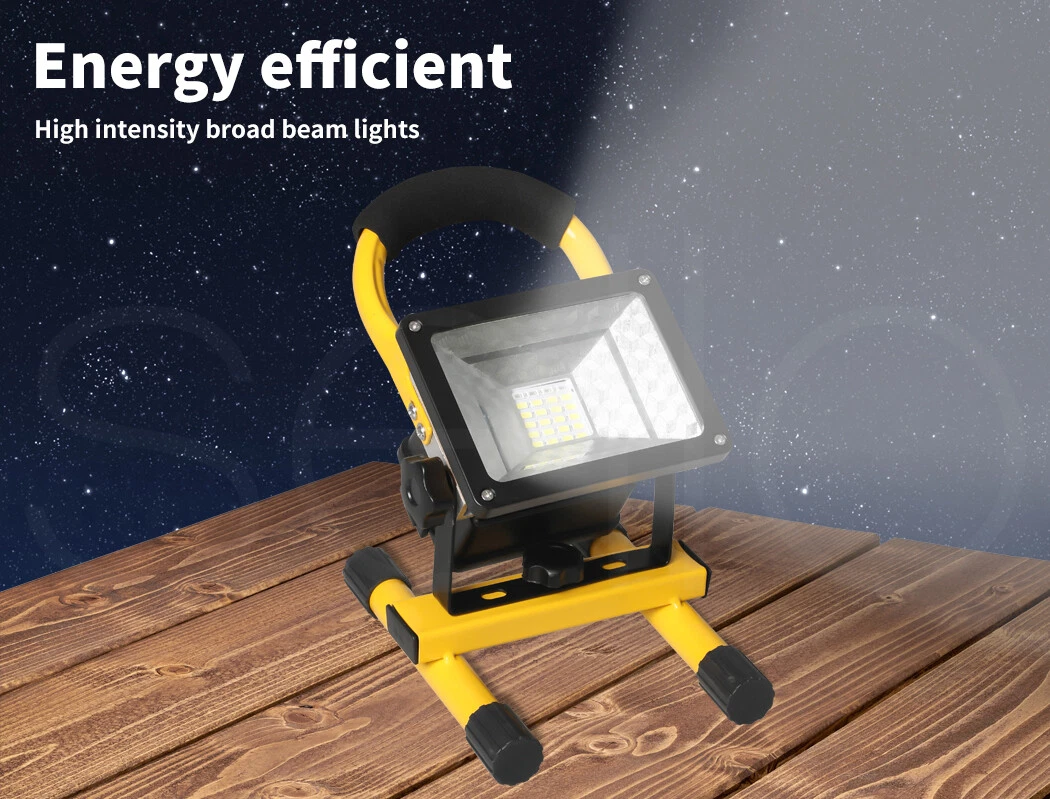 Emitto LED Portable Flood Light Outdoor 30W Rechargeable Spotlight 2400LM IP65