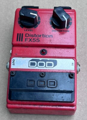 Vintage DOD Distortion FX55 FX-55 Guitar Effects Pedal Red