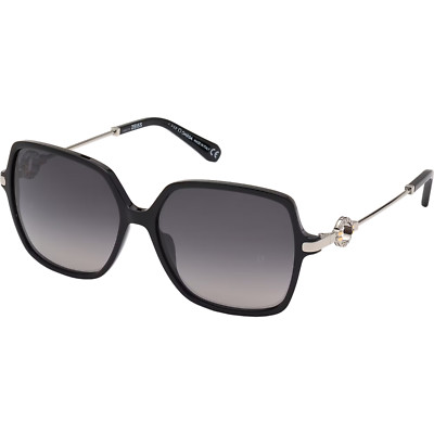 Omega OM0033 01C Black Square Oversized Sunglasses Plastic Frame 59-15-140 Zeiss
