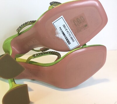 【関税&送料込】Amina Muaddi Gilda Satin Sandals AMINA MUADDI Gilda embellished satin sandals green size 36