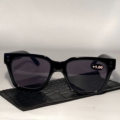 Reading Sunglasses Sun Readers 1.00 Chunky Black Frames NWT