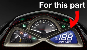 MOS 铬制速度计保护套 适用于雅马哈 SMAX 2012 - 2020 金色/橙色 — 第 3/4 张图片