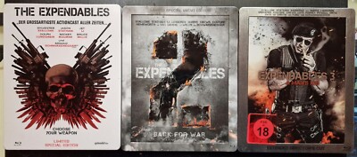  THE EXPANDABLES STEELBOOK TRILOGY  [COLLECTION 1+2+3 TRILOGIE UNCUT BLURAY]