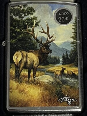 ZIPPO 2011 LINDA PICKEN THE ELK STREET CHROME LIGHTER SEALED IN BOX B39