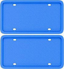 2x Blue Silicone License Plate Frame Rubber License Plate Bracket Holder 2x Blue Silicone License Plate Frame Rubber License Plate Bracket Holder