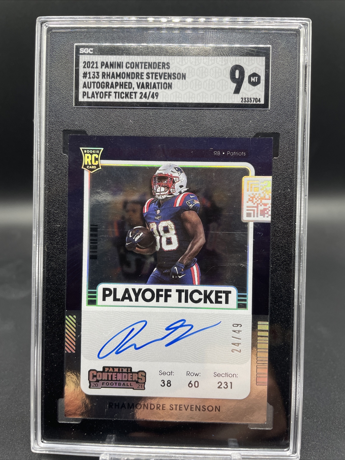 Rhamondre Stevenson Panini Playoff Contenders Rookie Ticket Rps Autograph Preview Set #133 Variation-Blue