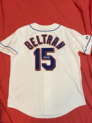 CARLOS BELTRAN AUTOGRAPHED SIGNED NEW YORK METS JERSEY #15 SIZE