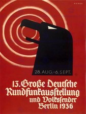 Exhibition Cultural Radio Germany Eagle Berlin Vintage Advertising Poster 1736Py