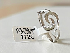 Bague femme tout or blanc neuve 18 carats sans pierre Moderne jeune fille, ado