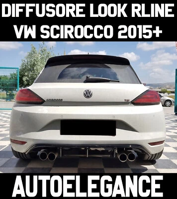 SPOILER SOTTO PARAURTI POSTERIORE RLINE DIFFUSORE VW SCIROCCO 2015-2017 - Photo 1/4