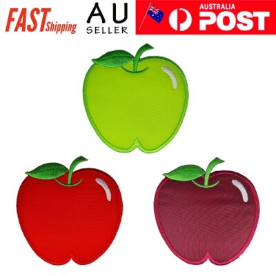 Apple Crisp Iron on Patch Whole Fruit Red Green Maroon 7.8x7.5x0.1cm(1.4g)
