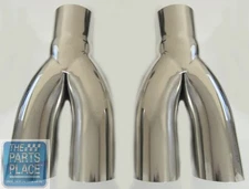 1970-71 Pontiac GTO Split Exhaust Tail Pipe Tips Stainless Pair 2.25"