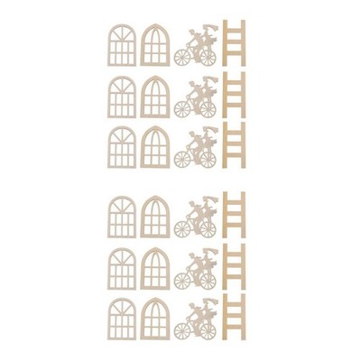 2 Count Miniatur-puppenhaus-fensterszene Mini-Puppenhaus-Bauzubehör