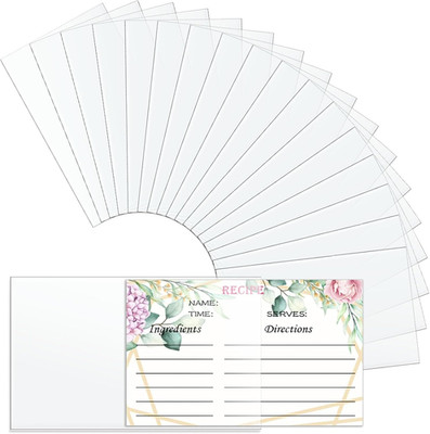 3X5 Inches Recipe Card Protectors, Index Card Sleeves, Set of 100