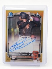 BO DAVIDSON 2025 BOWMAN CHROME DRAFT GOLD REFRACTOR 1ST ROOKIE AUTO /50 Q6808