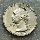 🟅 1960 PROOF 90% Silver Wash. Quarter 25¢