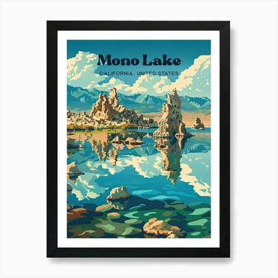 Mono Lake Kalifornien alter See T gerahmtes Wandbild Poster Leinwanddruck Bild