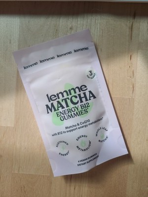 Lemme Matcha Energy B12 Gummies CoQ10 Metabolism 6 Ct 3 Day Sample 09/2026