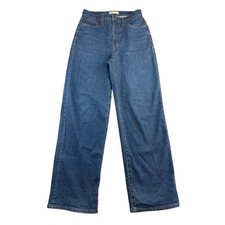 Madewell The Perfect Vintage Wide-Leg Jeans Women 27 Blue Denim USA Made