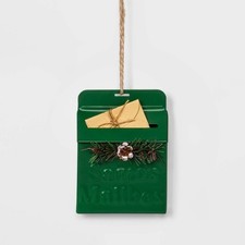 Santa's Mailbox Holiday Ornament Green Xmas Retro Letters to Santa Wondershop
