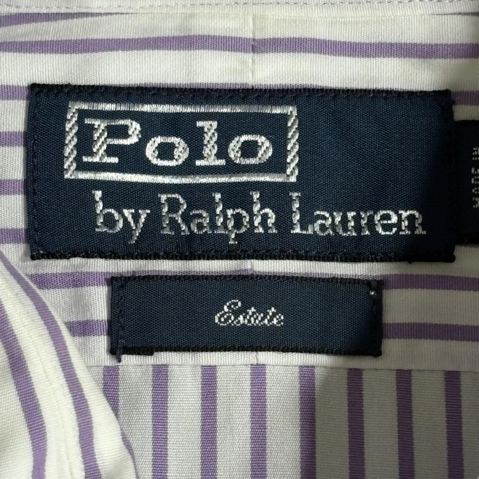 Camisa Polo Ralph Lauren Para Hombre Grande 16 Rayas Manga Larga Vestido Abotonado Foto 3 de 4