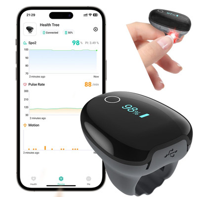 Fingertip Pulse Oximeter O2Ring Oxygen Monitor Heart Rate Continuous Recording