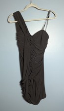 Morgan & Co Slinky One Shoulder Black Ruched Dress Juniors Size Small