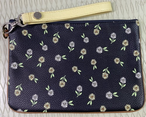 Thirty-One Ditzy Daisy Floral Make-up Pouch Bag/Wristlet Clutch Purse 6.5x9.5”