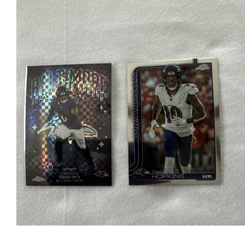 2025 Topps Chrome Baltimore Ravens 2-Card Lot Roquan Smith ACT-21 Hopkins #20