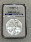 2007 W BURNISHED SILVER EAGLE NGC MS 69 ~~ EARLY RELEASES ~ PRISTINE ~~ NO SPOTS